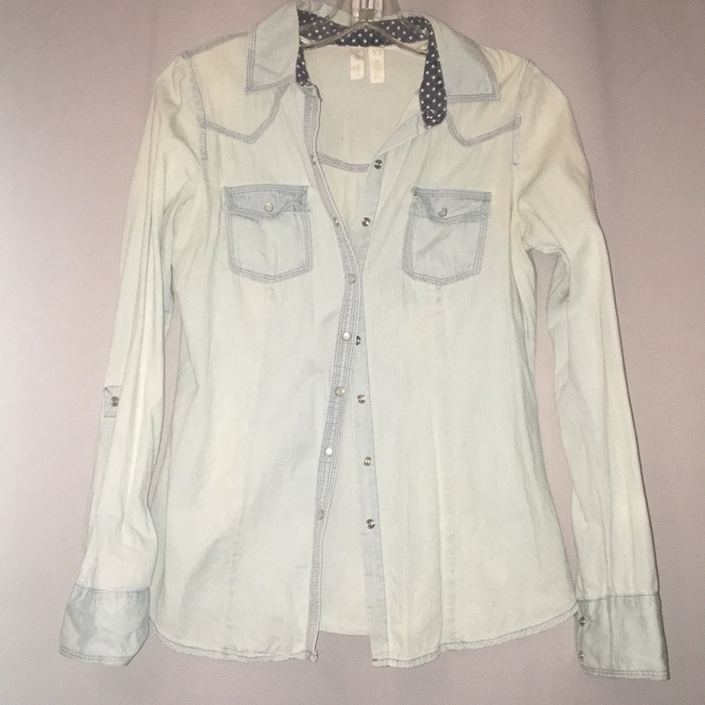 Light jean button down